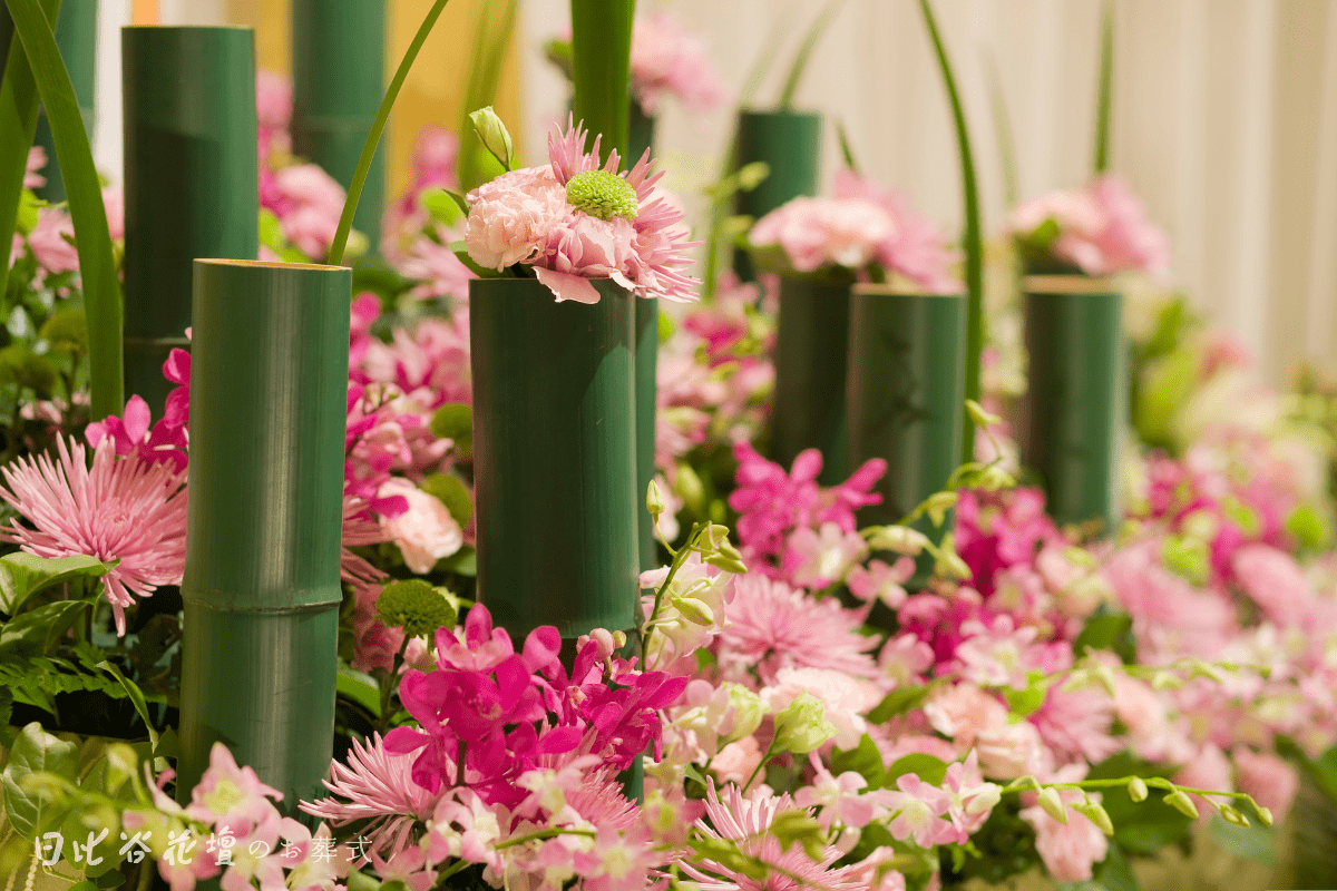 オリジナル花祭壇たけとりに使われている竹